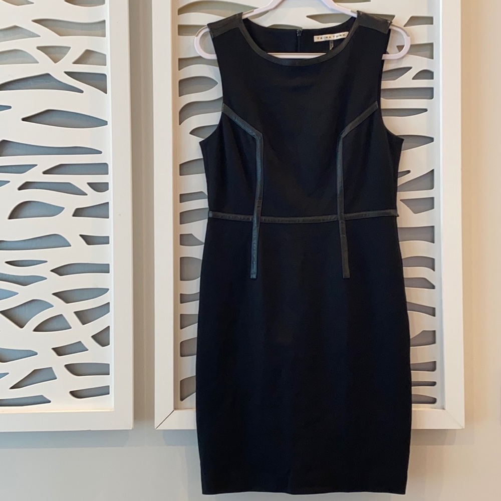 Trina Turk leather trim dress